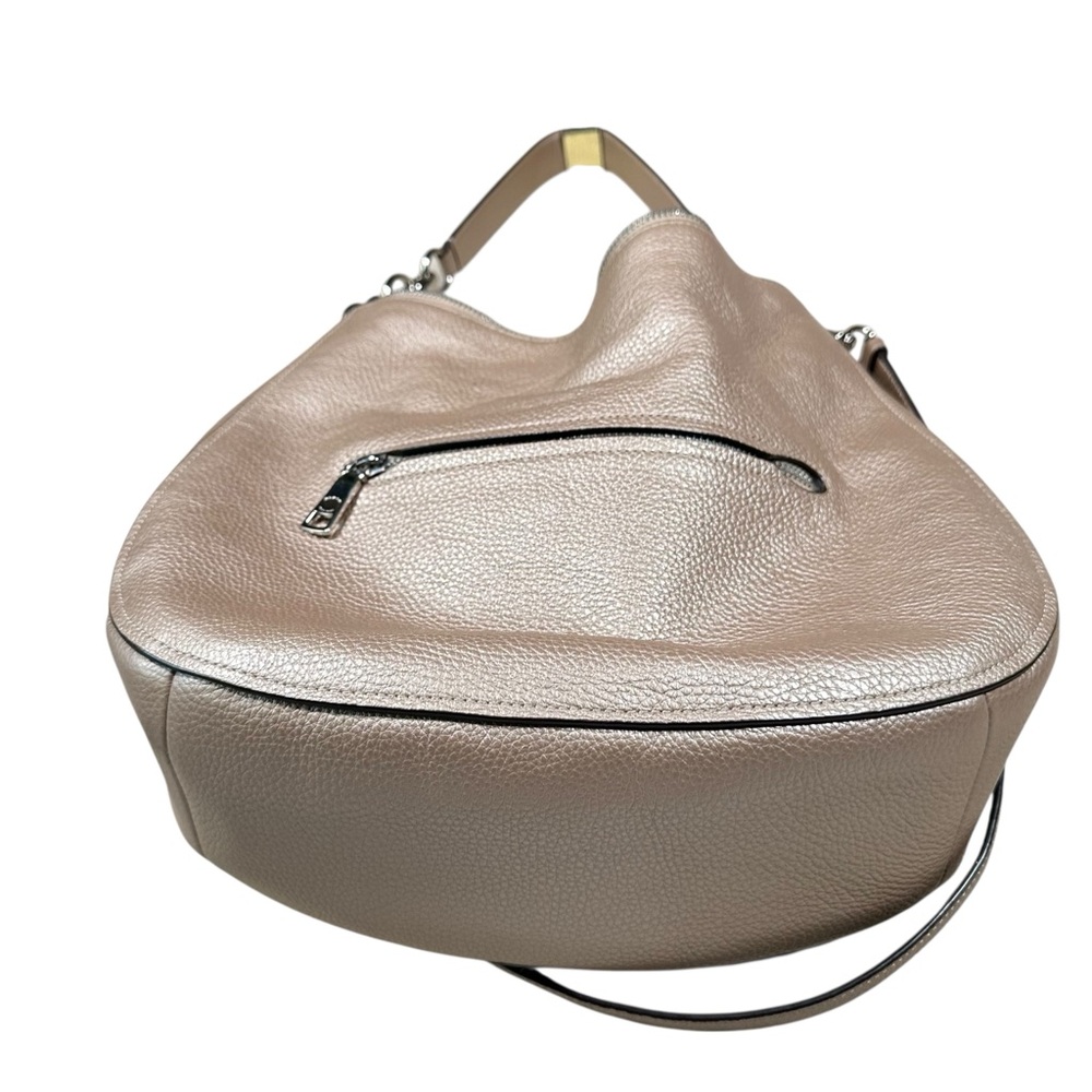 COACH Elle Pebbled Leather Hobo Bag in metallic rose gold - Picture 12 of 16